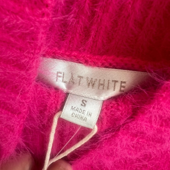 NWT new small Anthropologie flat white turtleneck sweater dress tunic pink - Picture 10 of 17